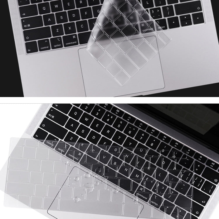 ฟิล์มป้องกันแป้นพิมพ์โน้ตบุ๊ก TPU ใส 0.13 มม. สำหรับ MacBook Air 13.3 นิ้ว รุ่น A1369 & A1466, MacBook Pro 13.3 นิ้ว รุ่น A1706 & A1989 & A2159 (มี Touch Bar), MacBook Pro 15.4 นิ้ว รุ่น A1707 & A1990 (มี Touch Bar)