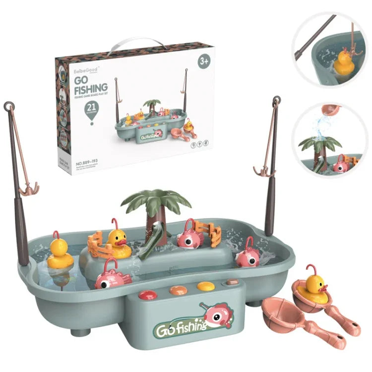 ชุดของเล่นสถานีตกปลาหมุนไฟฟ้าเพื่อการศึกษาสำหรับเด็ก Play House, สีเขียว 6 ตัวเป็ด, สีชมพู 6 ตัวเป็ด, สีเขียว 3 ปลา 3 เป็ด, สีชมพู 3 ปลา 3 เป็ด