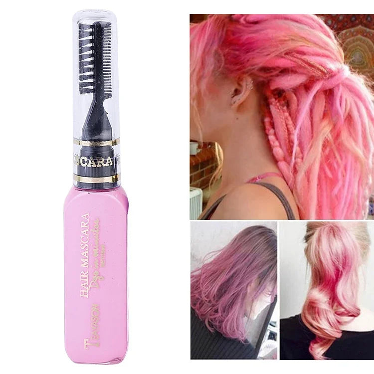 สีผมชั่วคราวแบบใช้ครั้งเดียว ย้อมผมไม่เป็นพิษ ครีมย้อมผม DIY มาสคาร่าย้อมผม