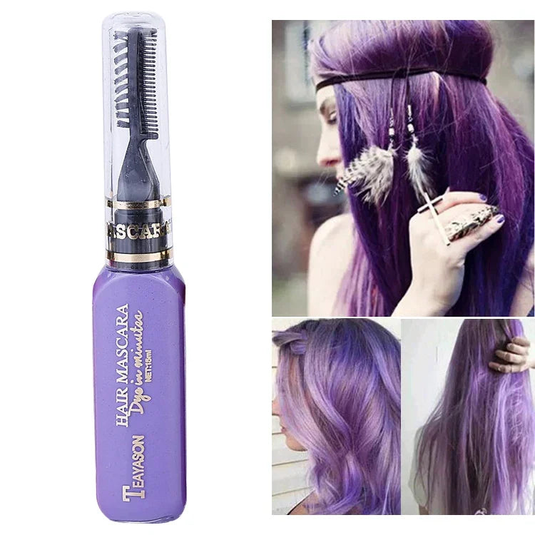 สีผมชั่วคราวแบบใช้ครั้งเดียว ย้อมผมไม่เป็นพิษ ครีมย้อมผม DIY มาสคาร่าย้อมผม