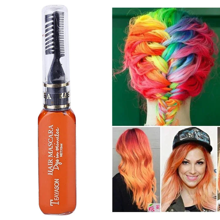 สีผมชั่วคราวแบบใช้ครั้งเดียว ย้อมผมไม่เป็นพิษ ครีมย้อมผม DIY มาสคาร่าย้อมผม