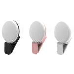 ไฟเสริมมือถือ 2 ชิ้น สำหรับกล้องถ่ายรูป LED ไฟเซลฟี่ สีขาว ชมพู ฟ้า ดำ