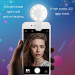 ไฟเสริมมือถือ 2 ชิ้น สำหรับกล้องถ่ายรูป LED ไฟเซลฟี่ สีขาว ชมพู ฟ้า ดำ