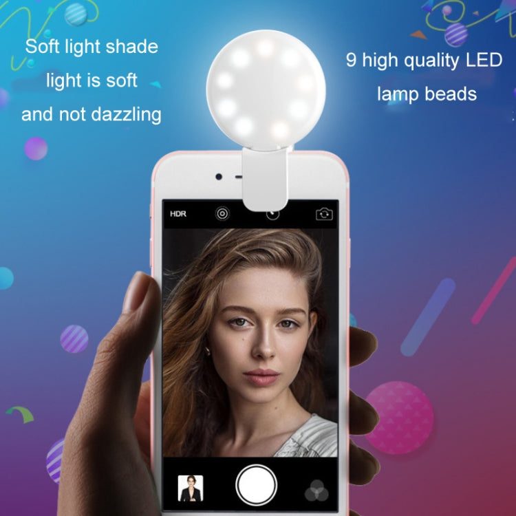ไฟเสริมมือถือ 2 ชิ้น สำหรับกล้องถ่ายรูป LED ไฟเซลฟี่ สีขาว ชมพู ฟ้า ดำ
