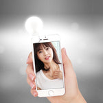 ไฟเสริมมือถือ 2 ชิ้น สำหรับกล้องถ่ายรูป LED ไฟเซลฟี่ สีขาว ชมพู ฟ้า ดำ