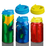 ฝาปิดกันรั่วสำหรับกระป๋อง 3 ชิ้น แบบกด สีฟ้า เหลือง แดง