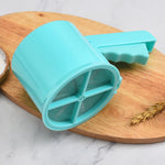 Convenient Hand-Held Semi-Automatic Four Sieve Baking Tool, Blue, Orange, White, Pink