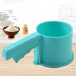 Convenient Hand-Held Semi-Automatic Four Sieve Baking Tool, Blue, Orange, White, Pink