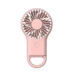 พัดลมพกพาขนาดเล็กแบบถือในมือ ชาร์จได้ พัดลม USB สำหรับใช้กลางแจ้ง พร้อมไฟ 7 สี, สีชมพู, สีเขียวทหาร, สีส้ม