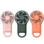 พัดลมพกพาขนาดเล็กแบบถือในมือ ชาร์จได้ พัดลม USB สำหรับใช้กลางแจ้ง พร้อมไฟ 7 สี, สีชมพู, สีเขียวทหาร, สีส้ม