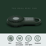 พัดลมพกพาขนาดเล็กแบบถือในมือ ชาร์จได้ พัดลม USB สำหรับใช้กลางแจ้ง พร้อมไฟ 7 สี, สีชมพู, สีเขียวทหาร, สีส้ม