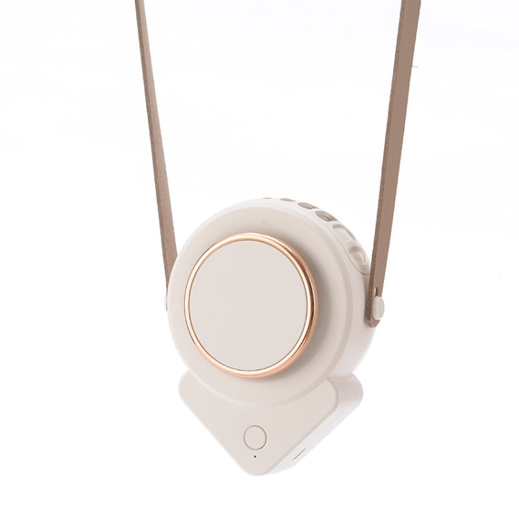 พัดลมคอแขวน USB H3 Mini Lazy สำหรับนักเรียน พัดลมสามเหลี่ยมไร้ใบพัด ใช้กลางแจ้ง, สีขาว, สีชมพู, สีเขียวทหาร