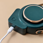 พัดลมคอแขวน USB H3 Mini Lazy สำหรับนักเรียน พัดลมสามเหลี่ยมไร้ใบพัด ใช้กลางแจ้ง, สีขาว, สีชมพู, สีเขียวทหาร