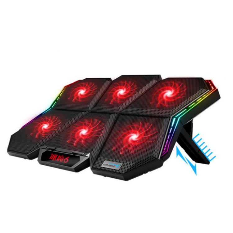 ฐานระบายความร้อนโน้ตบุ๊ก COOLCOLD RGB พร้อมพัดลม 6 ตัว ปรับความเร็วได้ 5V รุ่นสีสัน, รุ่นสัมผัส 5V 12 Symphony