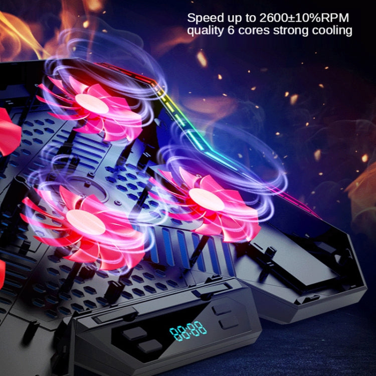 ฐานระบายความร้อนโน้ตบุ๊ก COOLCOLD RGB พร้อมพัดลม 6 ตัว ปรับความเร็วได้ 5V รุ่นสีสัน, รุ่นสัมผัส 5V 12 Symphony