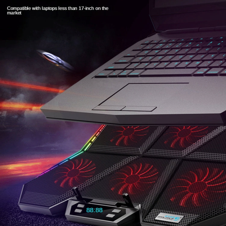ฐานระบายความร้อนโน้ตบุ๊ก COOLCOLD RGB พร้อมพัดลม 6 ตัว ปรับความเร็วได้ 5V รุ่นสีสัน, รุ่นสัมผัส 5V 12 Symphony