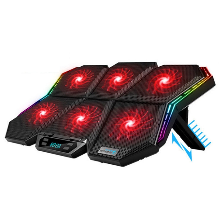 ฐานระบายความร้อนโน้ตบุ๊ก COOLCOLD RGB พร้อมพัดลม 6 ตัว ปรับความเร็วได้ 5V รุ่นสีสัน, รุ่นสัมผัส 5V 12 Symphony