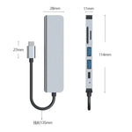 สถานีเชื่อมต่อ HUB อเนกประสงค์ 6-in-1 USB-C / Type-C เป็น 4K HDMI + ช่องใส่การ์ด SD / TF + ชาร์จ PD USB-C / Type-C + 2 พอร์ต USB 3.0, 6-in-1