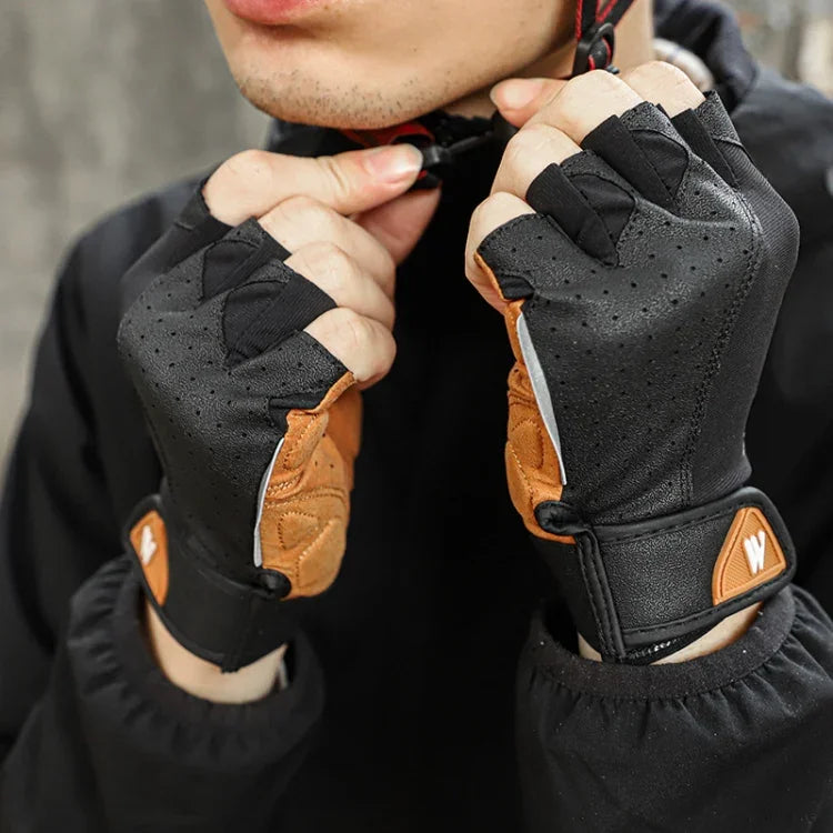 ถุงมือขี่มอเตอร์ไซค์ WEST BIKING YP0211196 ครึ่งนิ้ว กันกระแทก กันลื่น อุปกรณ์ขี่, S, M, L, XL