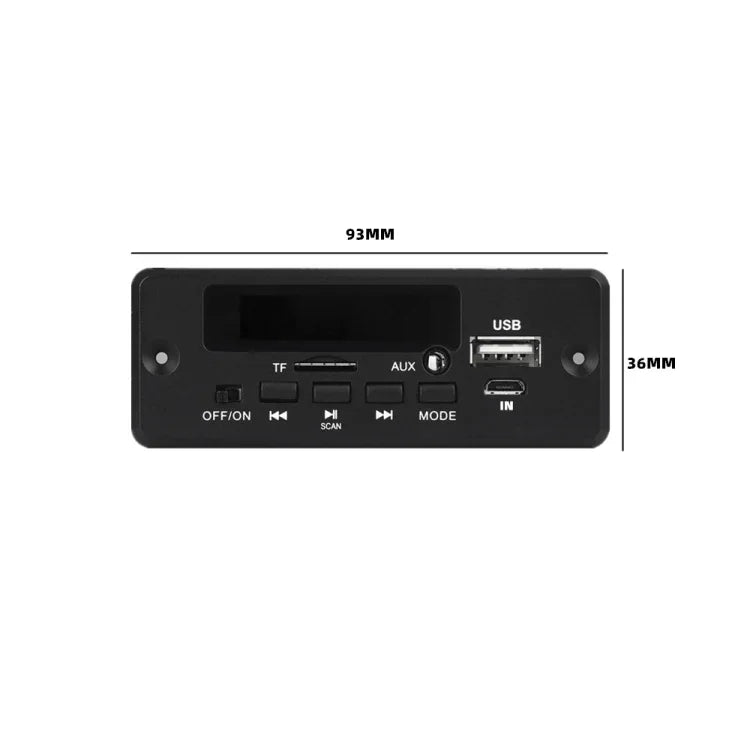 แผงถอดรหัส MP3 พร้อมแอมพลิฟายเออร์และบอร์ดบันทึกเสียง 12V, พร้อมบลูทูธ, แผงถอดรหัส MP3