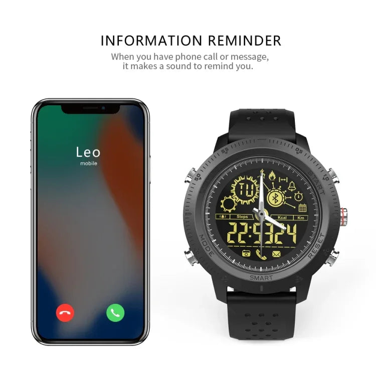 นาฬิกาอัจฉริยะกีฬา NX02 กันน้ำ IP67 รองรับการติดตามแคลอรี่ เครื่องนับก้าว นาฬิกาจับเวลา โทรศัพท์ SMS แจ้งเตือน