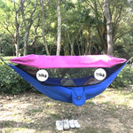 Parachute Cloth Anti-Mosquito Sunshade With Mosquito Net Hammock Outdoor Single Double Swing Off The Ground Aerial Tent, 270x140cm (Blue / Light Blue), 270 x 140cm (Pink Blue)