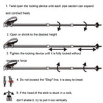 JUNGLELEOPARD Four-Section Curved Handle Aluminum Alloy Trekking Pole, Red#52-110cm, Black#52-110cm, Blue#52-110cm, Silver White#52-110cm
