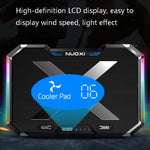 ฐานระบายความร้อนโน้ตบุ๊ก NUOXI Q8 พร้อมหน้าจอ LCD ปุ่มควบคุมแสง RBG