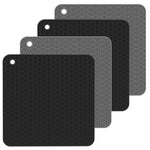 Geometry Kitchen Silicone Pot Holder Heat Insulation Pad Round(Black), Square(Gray), Round(Gray), Square(Black), Round(Black)