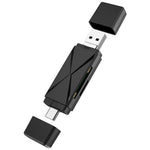 YH-109 เครื่องอ่านการ์ด SD/TF/Type-C/Micro USB/USB สำหรับคอมพิวเตอร์และมือถือ OTG สีขาว ดำ