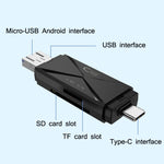 YH-109 เครื่องอ่านการ์ด SD/TF/Type-C/Micro USB/USB สำหรับคอมพิวเตอร์และมือถือ OTG สีขาว ดำ