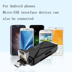 YH-109 เครื่องอ่านการ์ด SD/TF/Type-C/Micro USB/USB สำหรับคอมพิวเตอร์และมือถือ OTG สีขาว ดำ