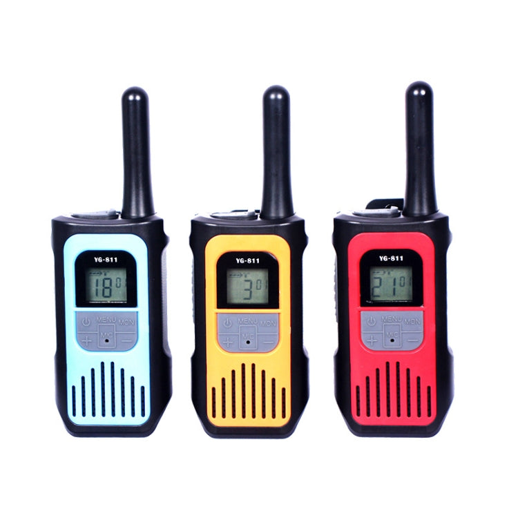 1 คู่ YG-811 0.5W วิทยุสื่อสารไร้สายแบบมือถือสำหรับเด็ก ส่งสีสุ่ม
