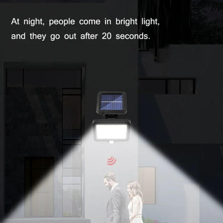 Solar Separated Wall Lamp Outdoor Courtyard Waterproof Human Body Induction Light, 128 COB
