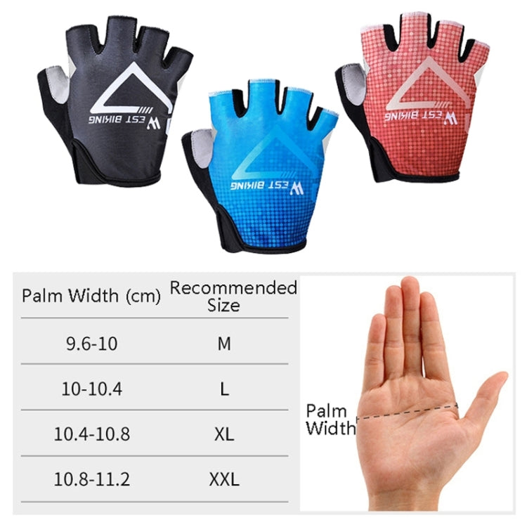 ถุงมือขี่จักรยาน WEST BIKING YP0211215 สำหรับฤดูร้อน ครึ่งนิ้ว ระบายอากาศ ถุงมือขี่จักรยานกลางแจ้ง, M, L, XL, XXL