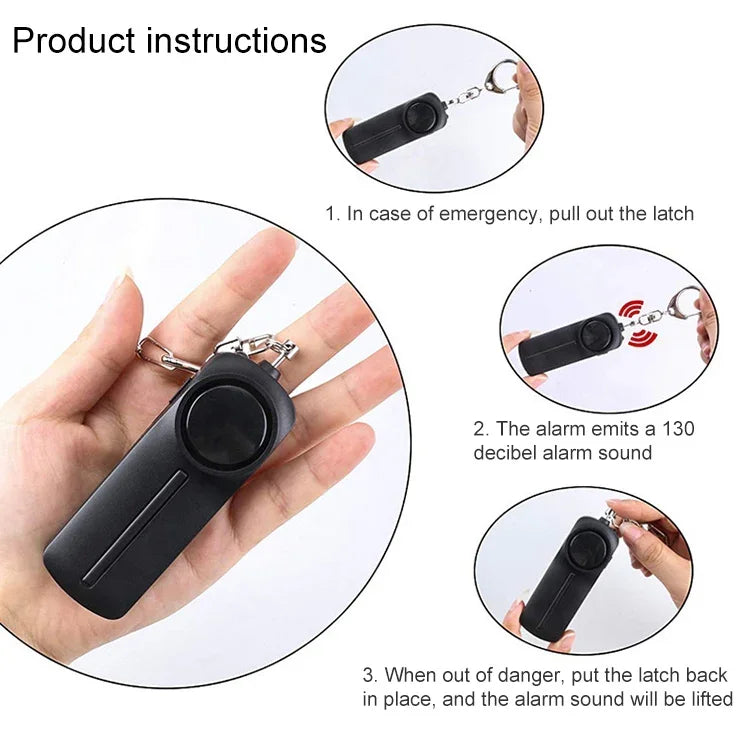 AF-9400 สัญญาณเตือนส่วนบุคคล 130dB แบบดึงห่วง สำหรับผู้หญิง ป้องกันหมาป่า พวงกุญแจป้องกันตัว