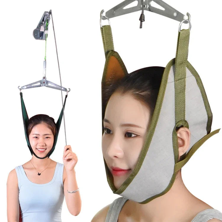 สายรัดดึงกระดูกคอแขวนประตู เครื่องดึงกระดูกคอใช้ในบ้าน สีเทา สีเขียว