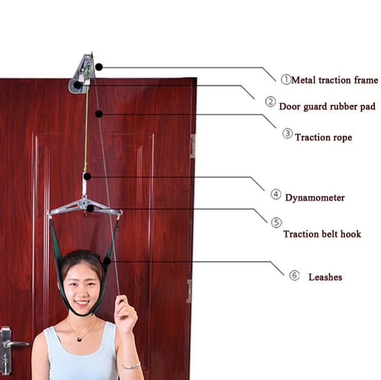สายรัดดึงกระดูกคอแขวนประตู เครื่องดึงกระดูกคอใช้ในบ้าน สีเทา สีเขียว