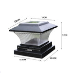 โคมไฟเสาโซลาร์เซลล์สำหรับใช้งานกลางแจ้ง IP44 กันน้ำ ไฟรั้วสวน ไฟถนนพลังงานแสงอาทิตย์, ตัวเครื่องสีดำ + แสงสีขาว, ตัวเครื่องสีดำ + แสงสีวอร์ม, ตัวเครื่องสีทองบรอนซ์ + แสงสีขาว, ตัวเครื่องสีทองบรอนซ์ + แสงสีวอร์ม