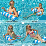 เปลลม PVC สำหรับผู้ใหญ่ ว่ายน้ำลอยน้ำ ขนาด 120 x 70 ซม. ลายทางสีฟ้าอ่อน, สีชมพูแดง, สีเหลือง, สีเขียว, สีส้ม, สีน้ำเงินเข้ม, สีเหลือง+น้ำเงิน, สีเขียว+น้ำเงิน
