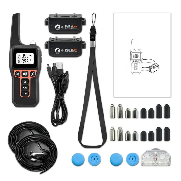 PaiPaitek PD529-2 อุปกรณ์ฝึกสุนัขรีโมท อุปกรณ์ฝึกสัตว์เลี้ยง ป้องกันเห่า อุปกรณ์ฝึก, PD529-2