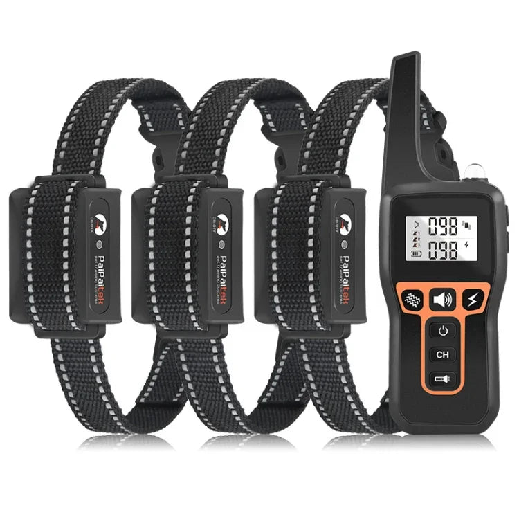 PaiPaitek PD529-3 อุปกรณ์ฝึกสุนัขรีโมท ควบคุมด้วยเสียง ปลอกคอกันเห่าอิเล็กทรอนิกส์ อุปกรณ์ฝึกสุนัข, PD529-3