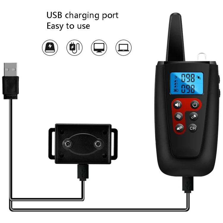 PaiPaitek PD526V-2 1 ใน 2 ความเร็ว 100 การสั่นสะเทือนควบคุมเสียง รีโมทคอนโทรล อุปกรณ์ฝึกสุนัข ปลอกคอกันเห่าอิเล็กทรอนิกส์, PD526V-2