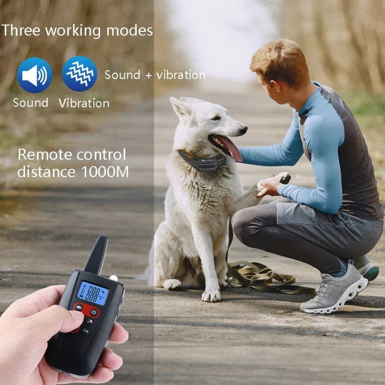 PaiPaitek PD526V-2 1 ใน 2 ความเร็ว 100 การสั่นสะเทือนควบคุมเสียง รีโมทคอนโทรล อุปกรณ์ฝึกสุนัข ปลอกคอกันเห่าอิเล็กทรอนิกส์, PD526V-2