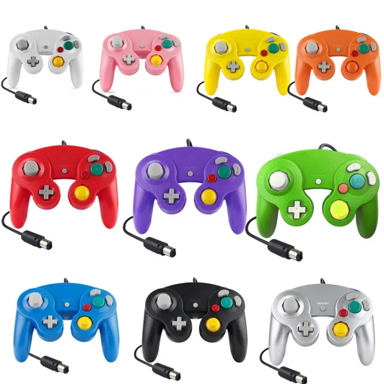 จอยสติ๊กสั่นจุดเดียว 2 ชิ้น แบบมีสาย สำหรับ Nintendo NGC / Wii, สีขาว, สีชมพู, สีเหลือง, สีแดง, สีม่วง, สีเขียว, สีน้ำเงิน, สีดำ, สีเงิน, สีส้ม