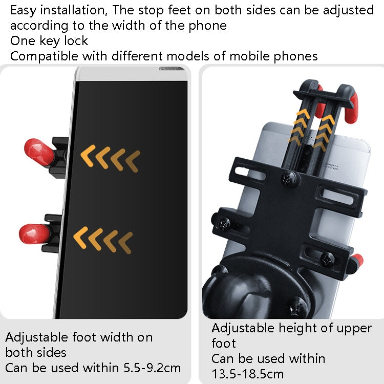 Motorcycle Metal Navigation Mobile Phone Bracket,Style:, Rearview Mirror Installation (Anti-theft), Rearview Mirror Installation (Hand Twist), Thin Tube Fixation (Anti-theft), Thin Tube Fixation (Hand Twist), Handle Installation (Anti-theft)           ...