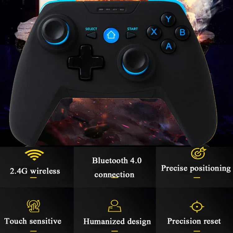 จอยเกมไร้สาย CX-X1 2.4GHz + Bluetooth 4.0 สำหรับ Android / iOS / PC / PS3, จอยเดี่ยว (สีน้ำเงิน), จอย + ขาตั้ง (สีน้ำเงิน), จอย + ขาตั้ง + ตัวรับสัญญาณ (สีน้ำเงิน)