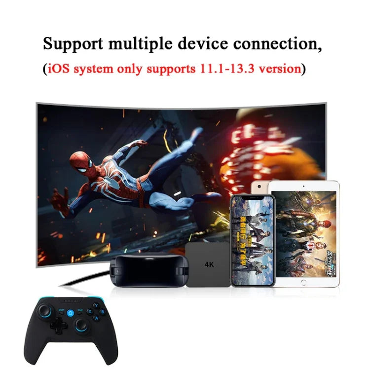 จอยเกมไร้สาย CX-X1 2.4GHz + Bluetooth 4.0 สำหรับ Android / iOS / PC / PS3, จอยเดี่ยว (สีน้ำเงิน), จอย + ขาตั้ง (สีน้ำเงิน), จอย + ขาตั้ง + ตัวรับสัญญาณ (สีน้ำเงิน)