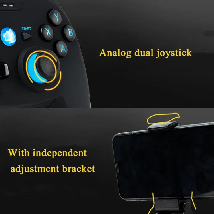 จอยเกมไร้สาย CX-X1 2.4GHz + Bluetooth 4.0 สำหรับ Android / iOS / PC / PS3, จอยเดี่ยว (สีน้ำเงิน), จอย + ขาตั้ง (สีน้ำเงิน), จอย + ขาตั้ง + ตัวรับสัญญาณ (สีน้ำเงิน)