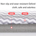 Baby Crib Hanging Bag Multifunctional Detachable Bed Diaper Toy Storage Bag, Gray Snow, Gray Stripe